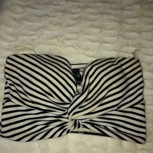 Black and white striped bando